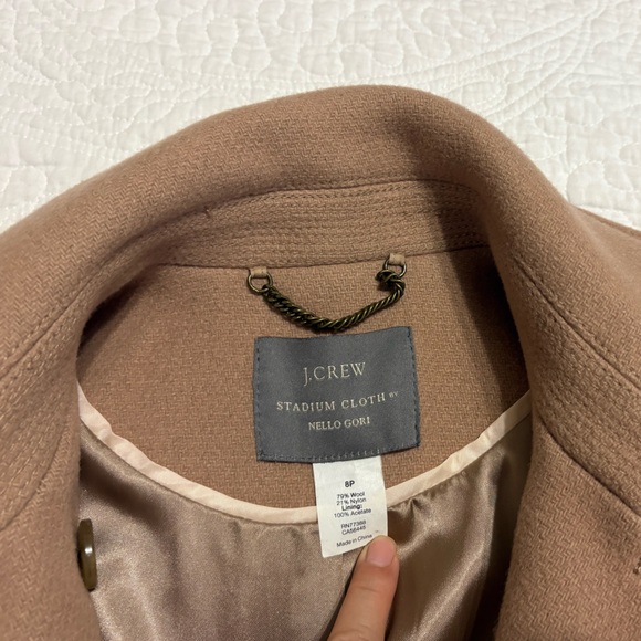 J crew Stadium Cloth Boulevard Trench Coat, Size 8P, color Tan - Picture 4 of 10